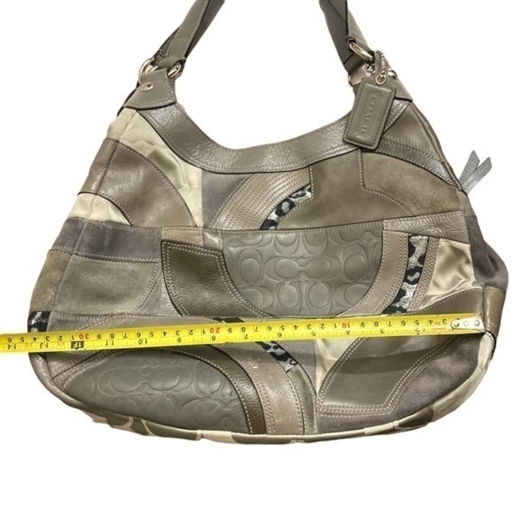 Coach rare gray patchwork Madison hobo bag RARE - Picture 4 of 16